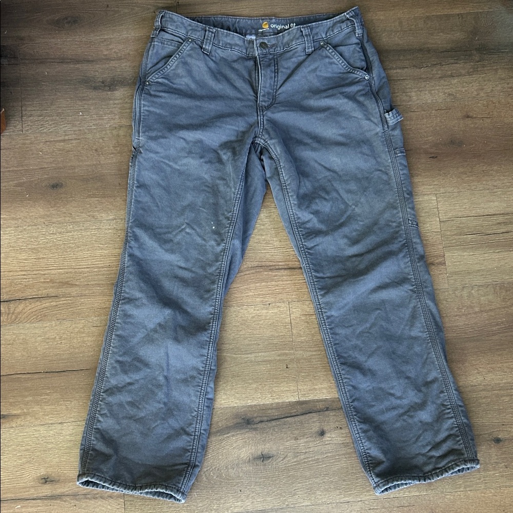 Carhartt Fleece Lined Work Pants in gray ! Size 10
